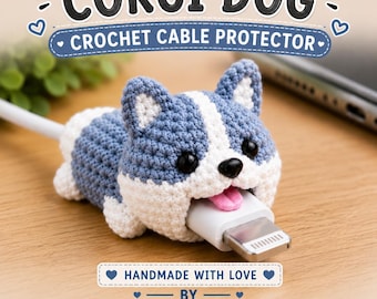 Crochet Corgi Dog Cable Protector
