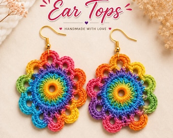 Crochet earrings tops pattern