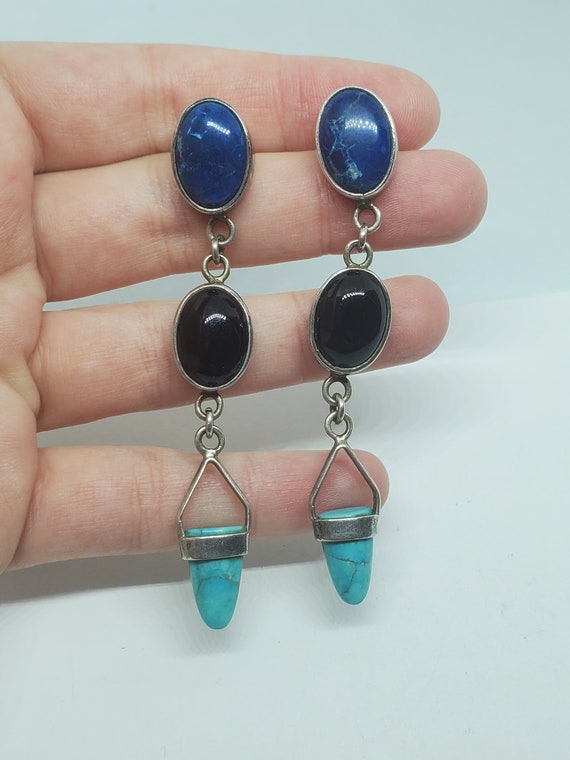 Southwestern Sterling Silver Black Onyx Sodalite F