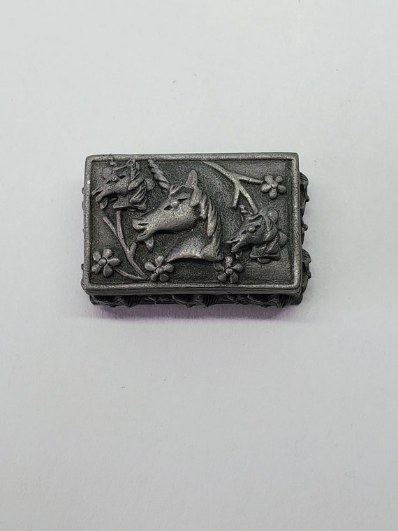 Torino Pewter Unicorn Trinket Box Jewelry Set