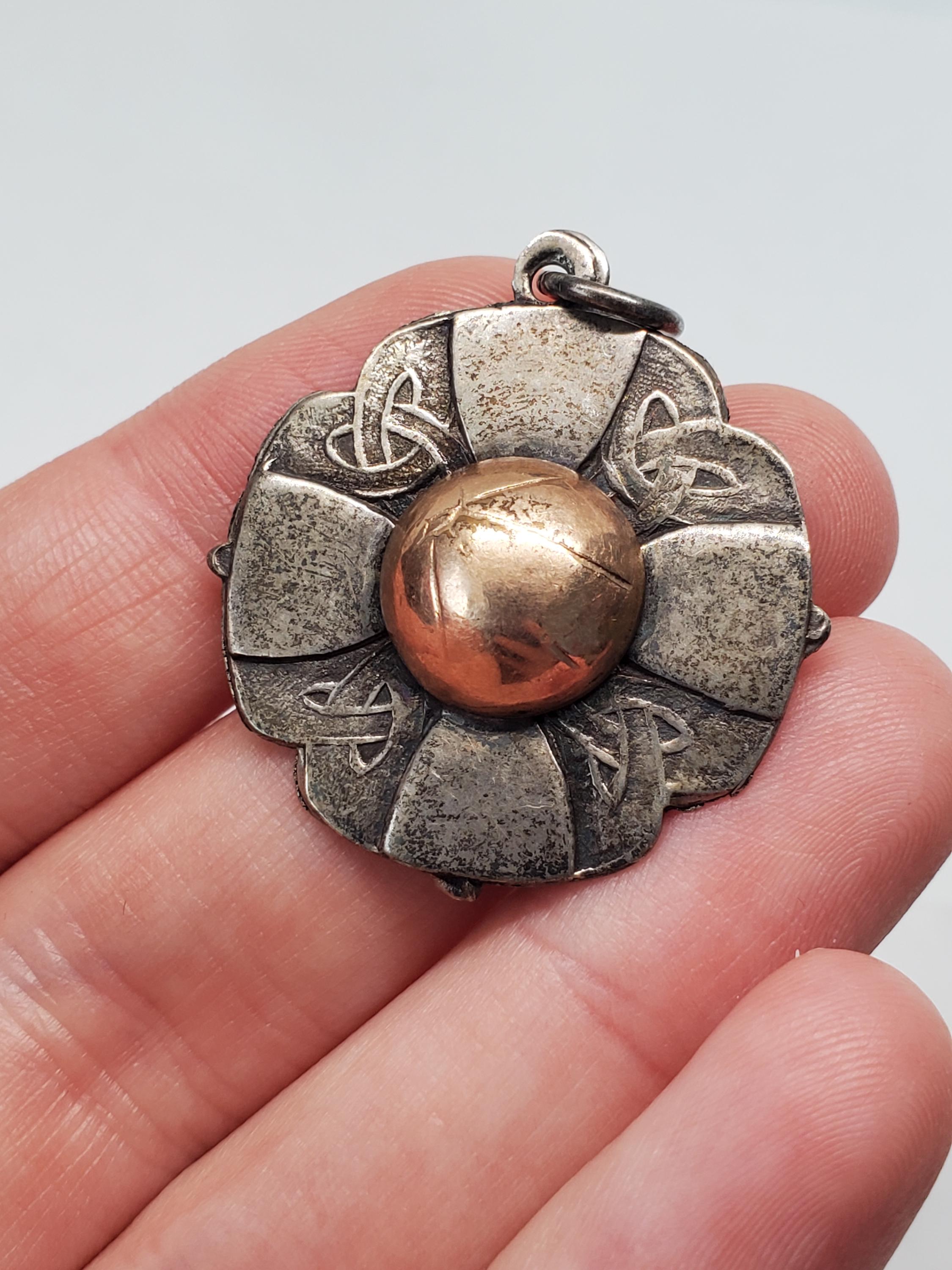 Médaillon Vintage Football Guildford En Argent Sterling Et Or Rose - Occasion