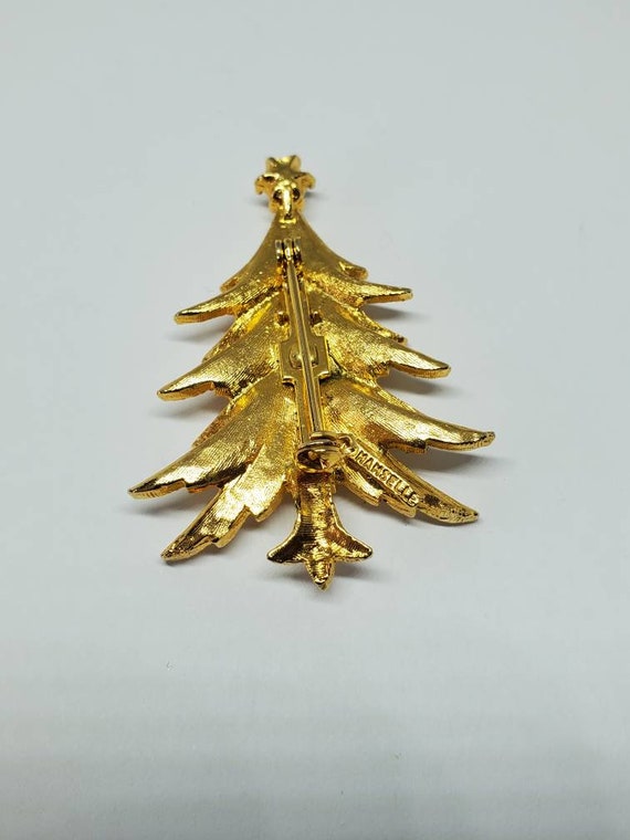 Mamselle Gold Tone Textured Faux Pearl Christmas … - image 4