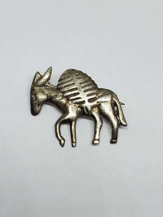 Vintage Mexican 950 Silver Donkey Brooch