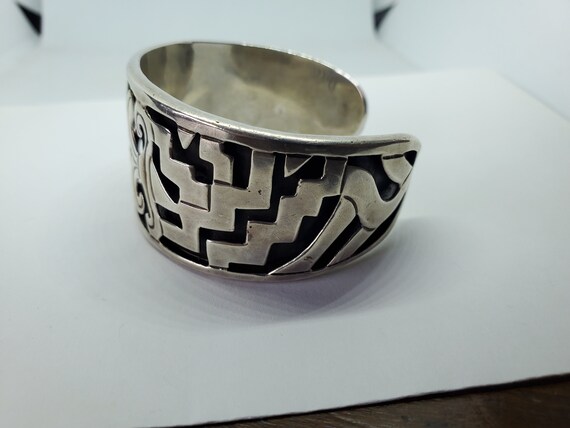 Beto Taxco Sterling Silver Overlay Cuff Bracelet - image 3