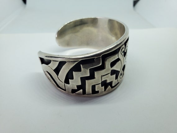 Beto Taxco Sterling Silver Overlay Cuff Bracelet - image 2