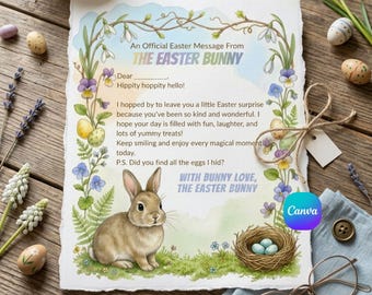 Official Easter Bunny Mail Canva Template | Printable Letter from the Desk of the Easter Bunny | Editable Kids Easter Morning Tradition