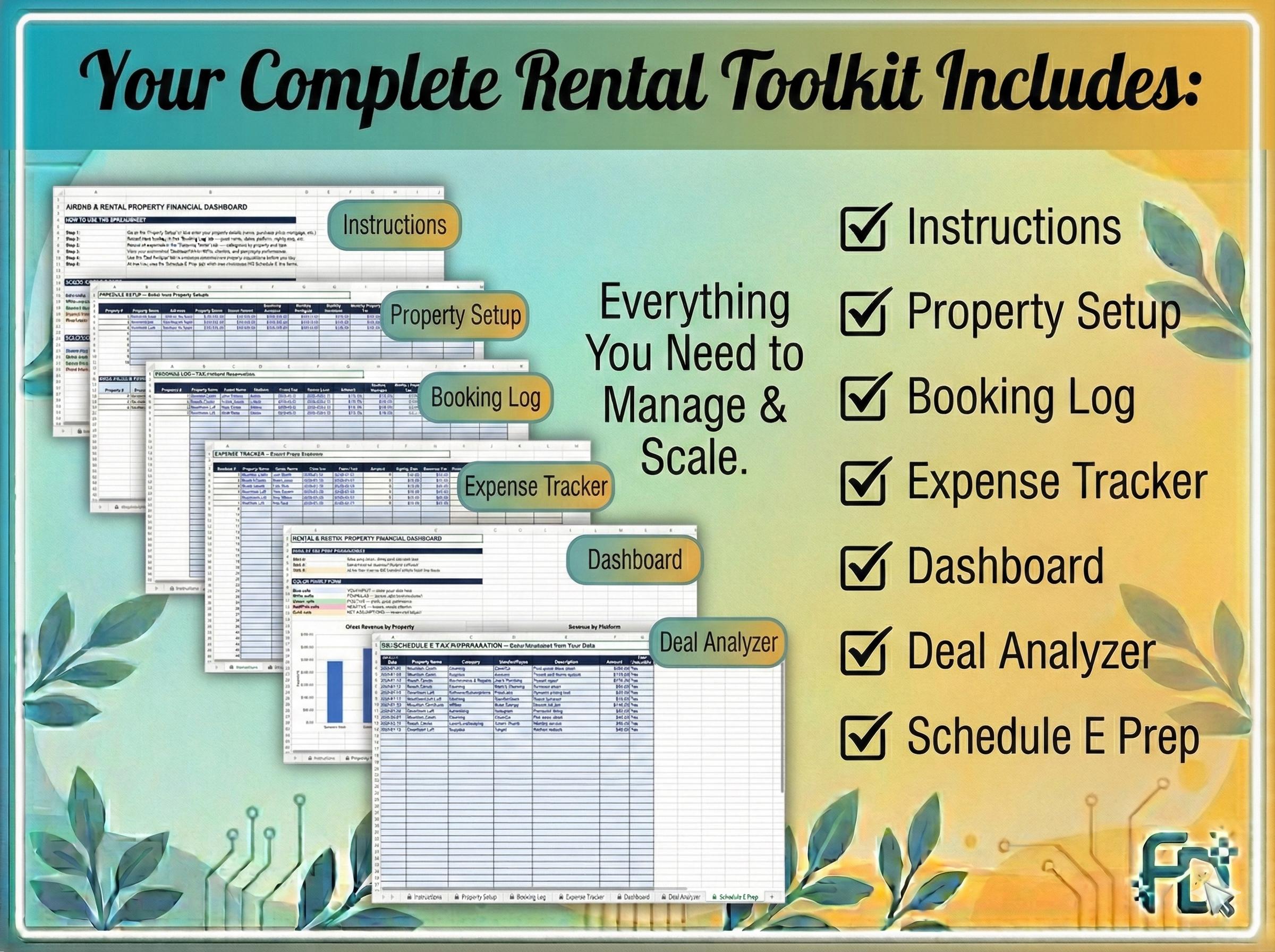 Airbnb Rental Dashboard for Excel 2026 | Deal Analyzer, Schedule E ...