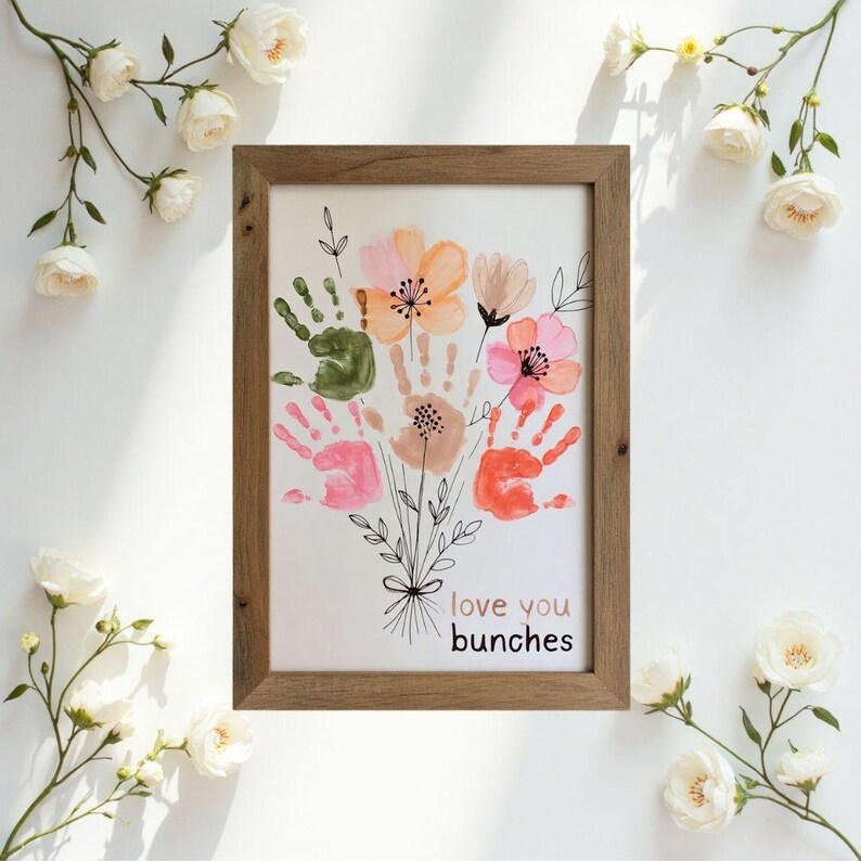 Printable Mother’s Day Handprint Bouquet Craft | Kids Floral Keepsake ...