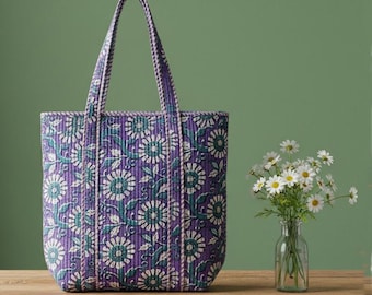 Trendig Kantha-väska, Handgjord Kantha-väska, Kantha-väska med dragkedja, Shoppingväska, Indisk väska, Modern indisk väska, Tygväska, Återanvändbar väska