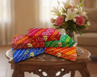 Decorative Wooden Box, Shagun Gift Box, Jaipuri Bandhej Box, Return Favor Box, Wedding Return Gift, Assorted Box, Gift Wrapping Box,