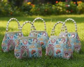 Bolso Potli bordado de nuevo diseño, bolso Potli de patchwork, bolso Potli de mujer, bolso de mujer, bolso Potli de diseño floral, bolso Potli tradicional,