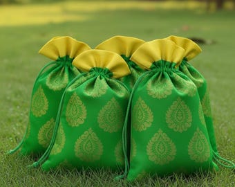 Drawstrings Potli Bag, Wedding Potli Bag, Return Gift Potli Bag, Women Potli Bag, Floral Design Potli Bag, Wedding Return Gift, Shagun Gift,