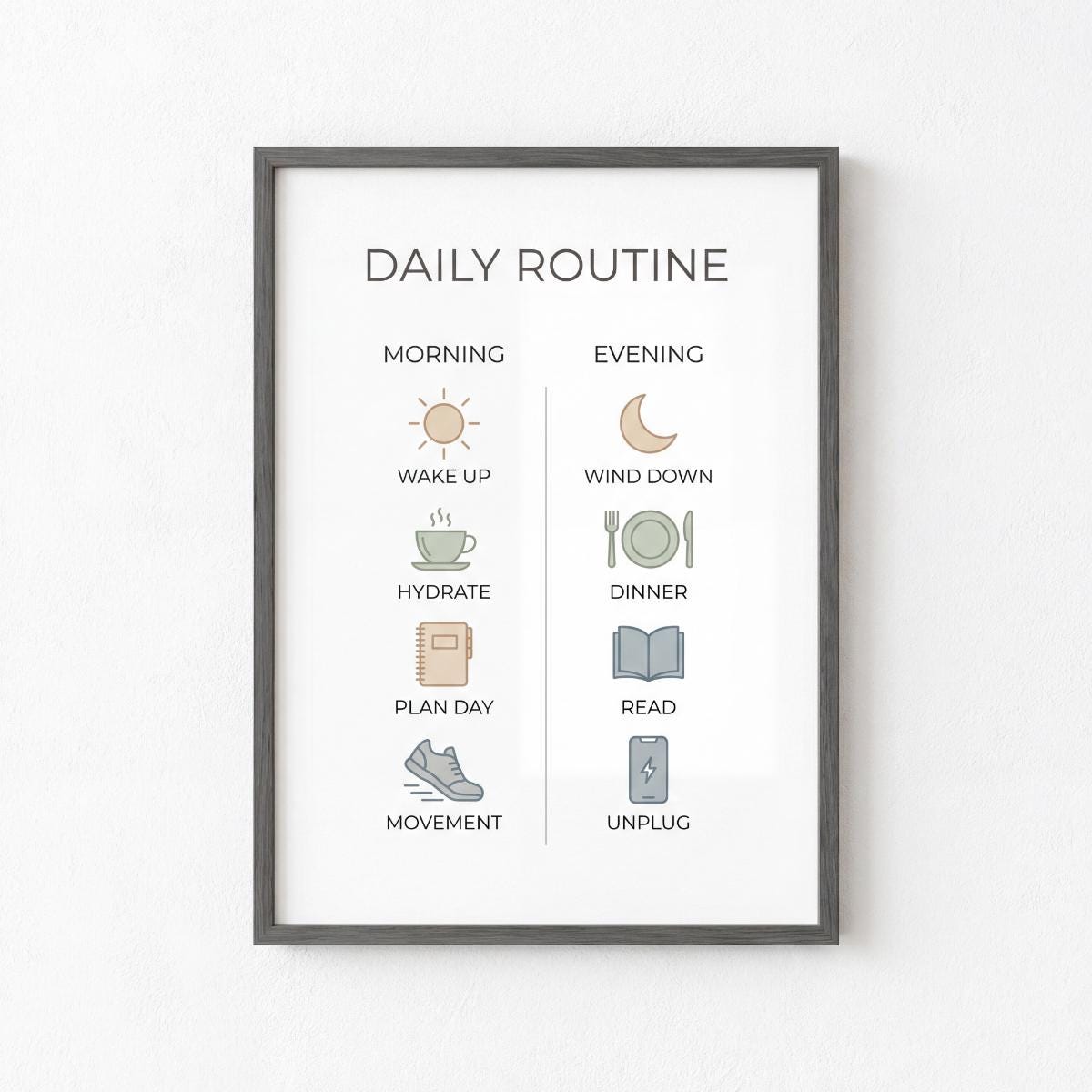 ADHD Daily Routine Chart Printable, Minimalist Productivity Planner ...