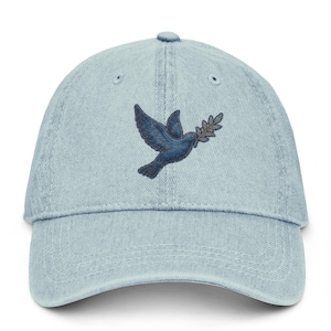Friedenstauben Bestickter Denim Hut