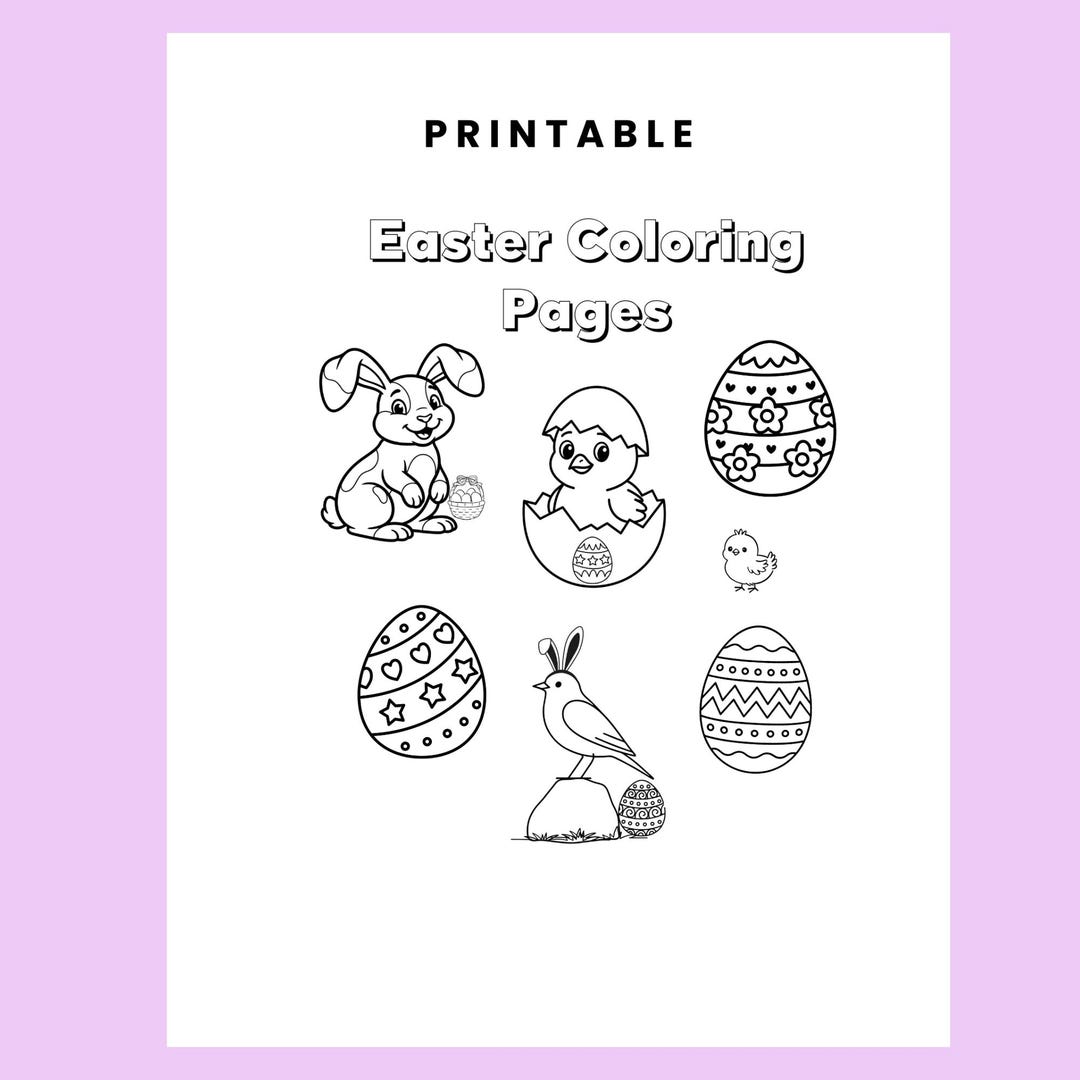 Easter Coloring Pages - 20 Kids Printable Activity Pack (digital ...