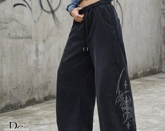 Baggy Graphic Sweatpants | Oversized Wide Leg Trousers | Daily Wear | Y2K Streetwear Style