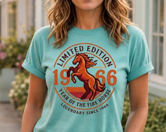 1966 2026 Year Of The Fire Horse 60th Birthday Vintage Red Horse Chinese Zodiac Shirt Astrology Gift For Men Women Born 1966