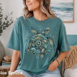 Comfort Colors® Sea Turtle Shirt, Ocean Lover Gift, Coastal Summer Tee, Marine Life Shirt, Beach Vacation Top, Boho Turtle T-Shirt