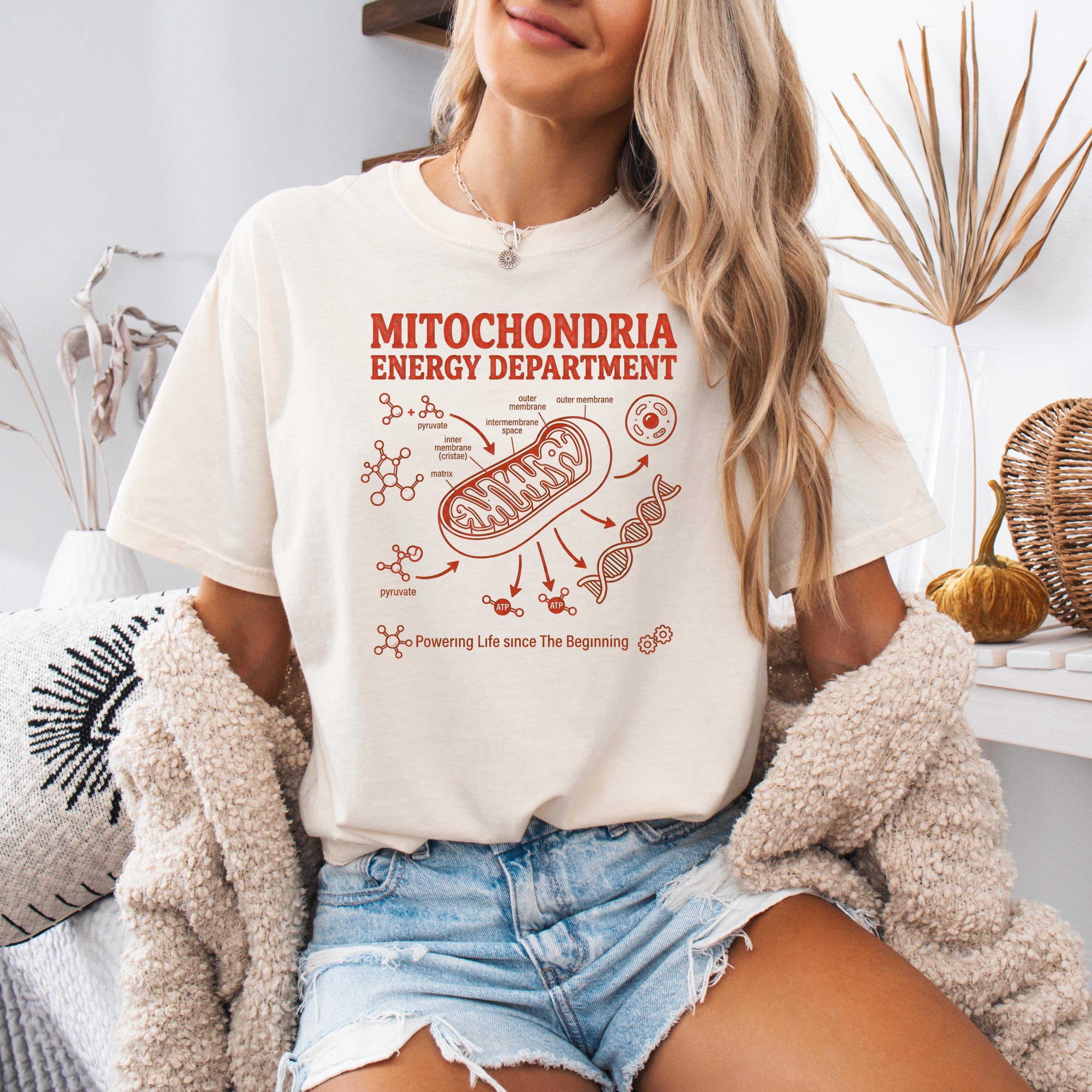 Lab Geek Biology Shirt Mitochondria Cell Diagram Tee Retro Y2K