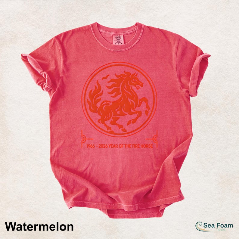 1966 2026 Year Of The Fire Horse Shirt, Chinese Zodiac Horse Tee, Lunar New Year Gift, Red Horse Graphic 60th Birthday T-Shirt image 12