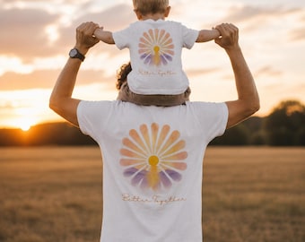 Better Together Shirt, Retro Sunset Flower Tee, Daisy Beach Graphic Shirt, Boho Summer Vacation Shirt, Matching Bestie Tee
