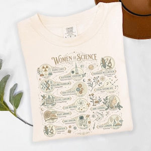 女性科学者シャツ、女性へのSTEMギフト、生物学DNA NASA数学グラフィックTシャツ、フェミニスト科学者教師ギフト、ヴィンテージオタク