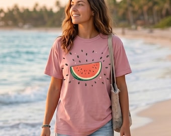Cute Watermelon Shirt, Summer Fruit Tee, Watermelon Slice Graphic Tee, Retro Fruit Shirt, Aesthetic Summer Outfit