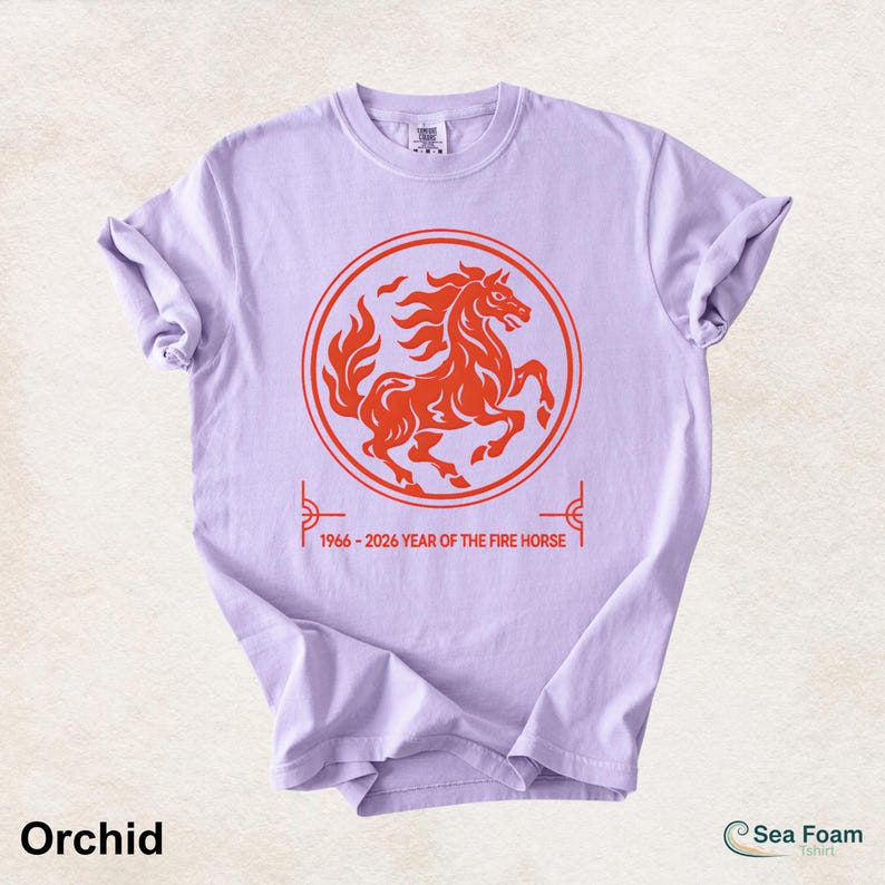 1966 2026 Year Of The Fire Horse Shirt, Chinese Zodiac Horse Tee, Lunar New Year Gift, Red Horse Graphic 60th Birthday T-Shirt image 9