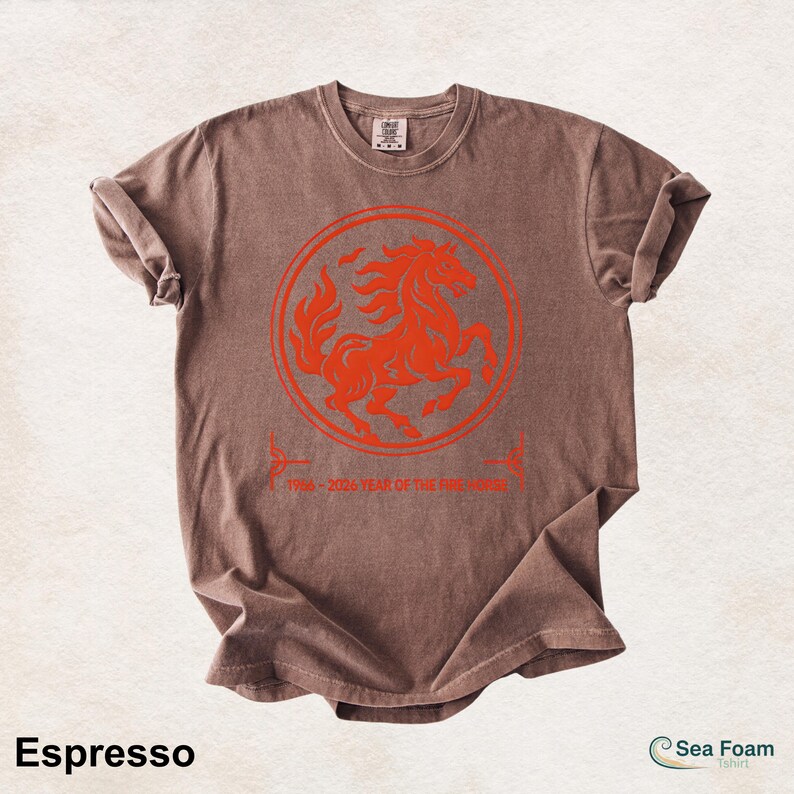 1966 2026 Year Of The Fire Horse Shirt, Chinese Zodiac Horse Tee, Lunar New Year Gift, Red Horse Graphic 60th Birthday T-Shirt image 8