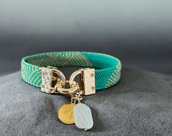 Dog Necklace, Japanese Obijime Silk & Freshwater Pearl,  Upcycled Omamori Jewelry, Handmade in Japan