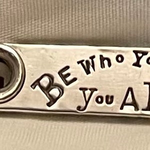 Sterling silver dog tag charm with your custom message stamped. image 7