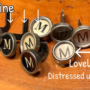 Antique Typewriter Keys Pendant Set in Sterling Silver. Custom Message ...