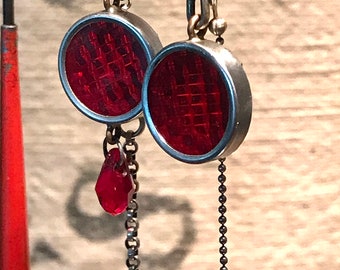 Holiday Red Reflector Earrings