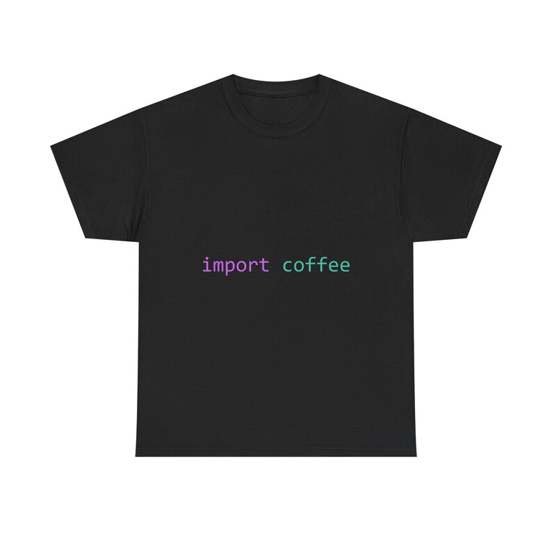 Import Kaffee Python Coder T-Shirt, Entwickler Humor Tee Bild 4
