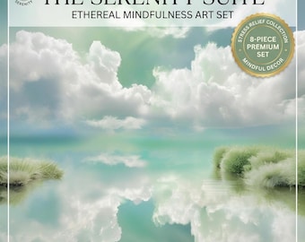 Ensemble d'oeuvres d'art paysage zen éthéré | 8 impressions sur la nature paisible (téléchargement numérique)