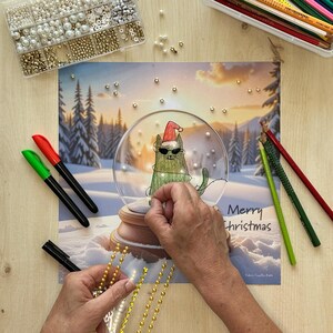 DIY Creatieve Kerst Set - 5 Art Prints voor beschilderen en collage - creatief hobbypakket volwassenen - mixed media craft set - kerstcadeau
