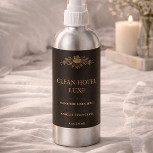 Clean Hotel Luxe Linen Spray | Fresh Laundry Room Fragrance (8 oz)