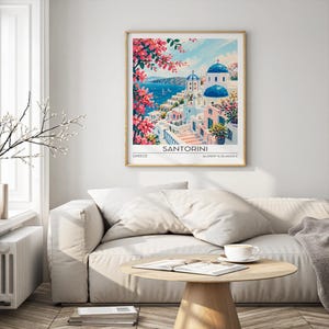 Santorini travel poster, Santorini Greece, Santorini print, Santorini wall art, Santorini poster, Santorini photo, Santorini wall decor image 4