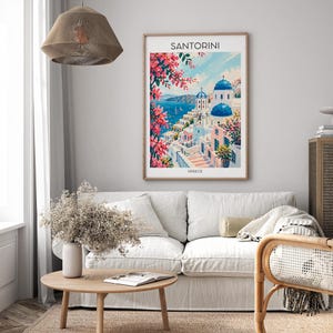 Santorini travel poster, Santorini Greece, Santorini print, Santorini wall art, Santorini poster, Santorini photo, Santorini wall decor image 6