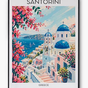 Santorini travel poster, Santorini Greece, Santorini print, Santorini wall art, Santorini poster, Santorini photo, Santorini wall decor image 5
