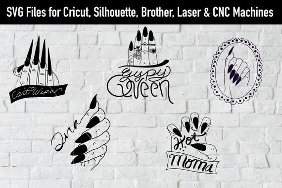 Download Nails Svg Cut File Gypsy Svg Beauty Svg Wall Vinyl Design Nail Etsy