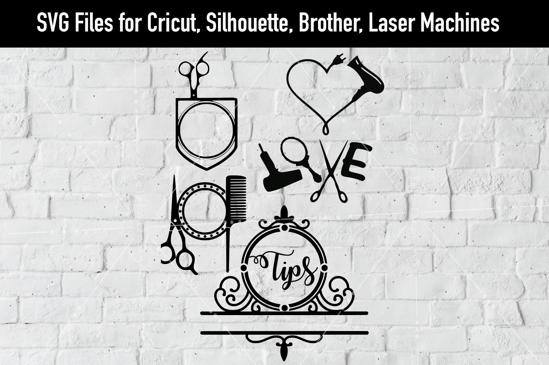 Download Hair Stylist Hairdresser Split Monogram Designs Svg Vinyl Cutting Files For Use In Silhouette Studio And Cricut Explore Maker