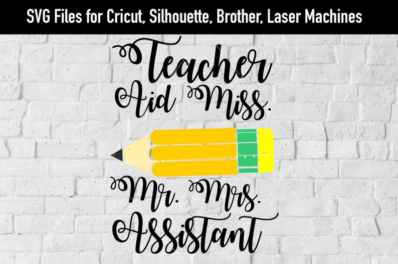 Download Pencils SVG Teacher monogram svg Pencil AID Mrs Silhouette ...