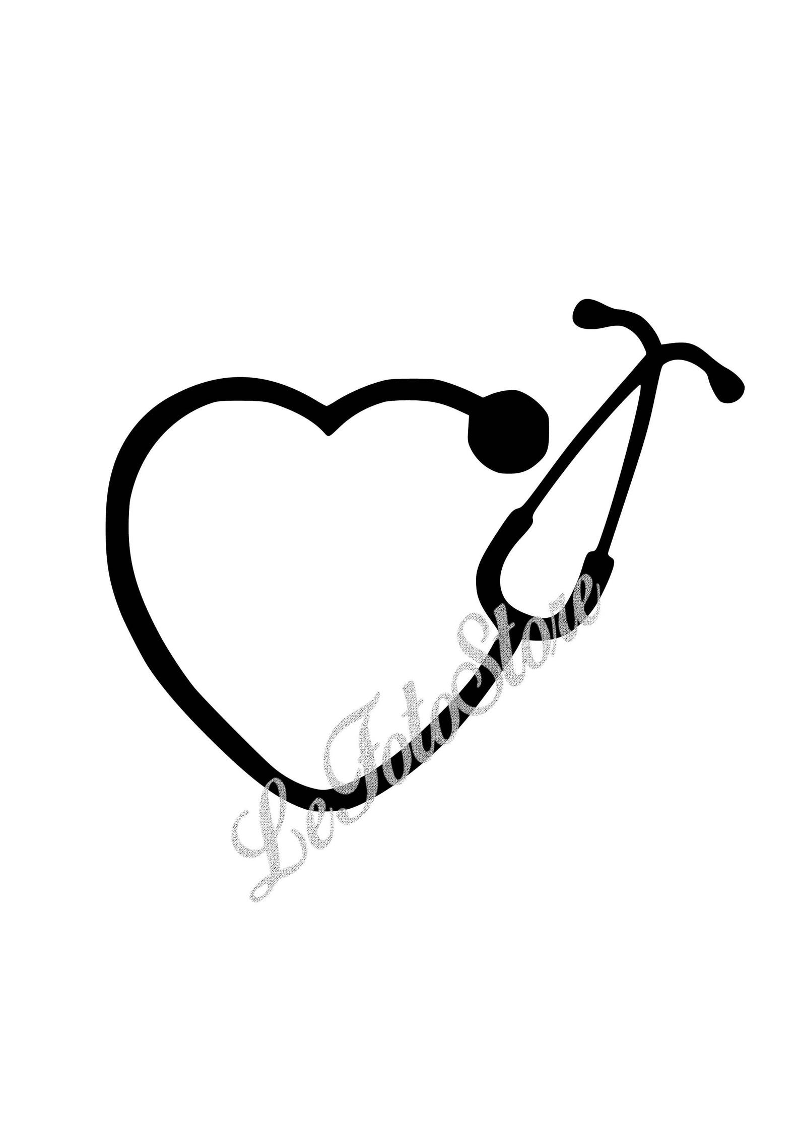 Stethoscope Cricut Bundle SVG cut files Monogram letters svg Etsy