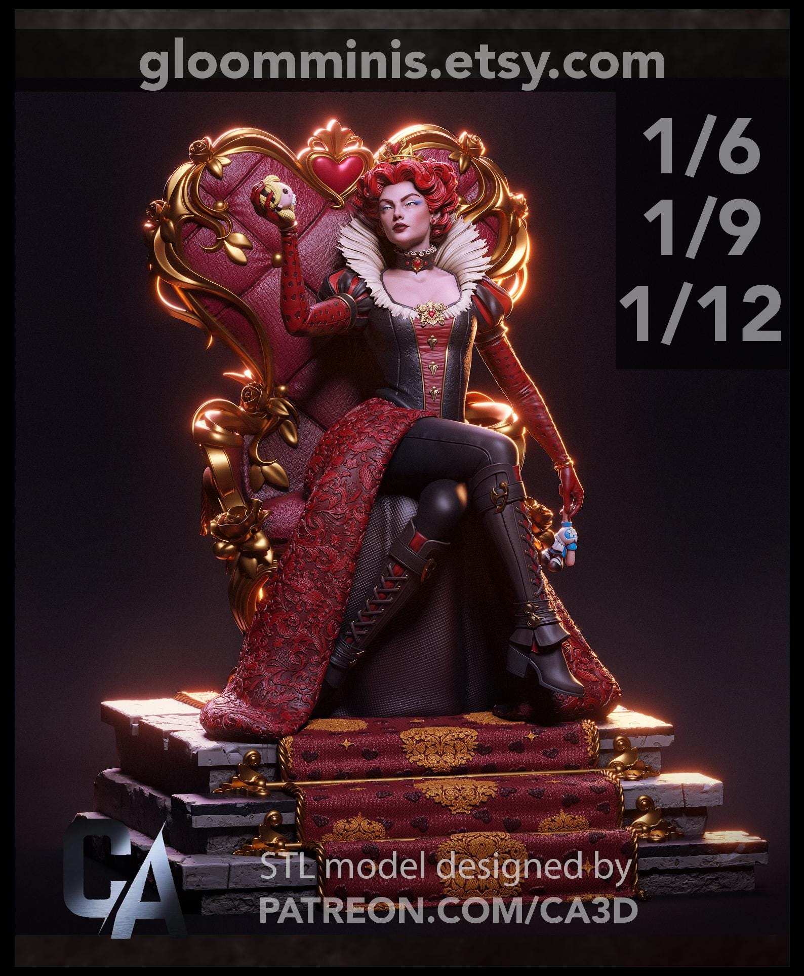 Queen of Hearts Figure - Etsy