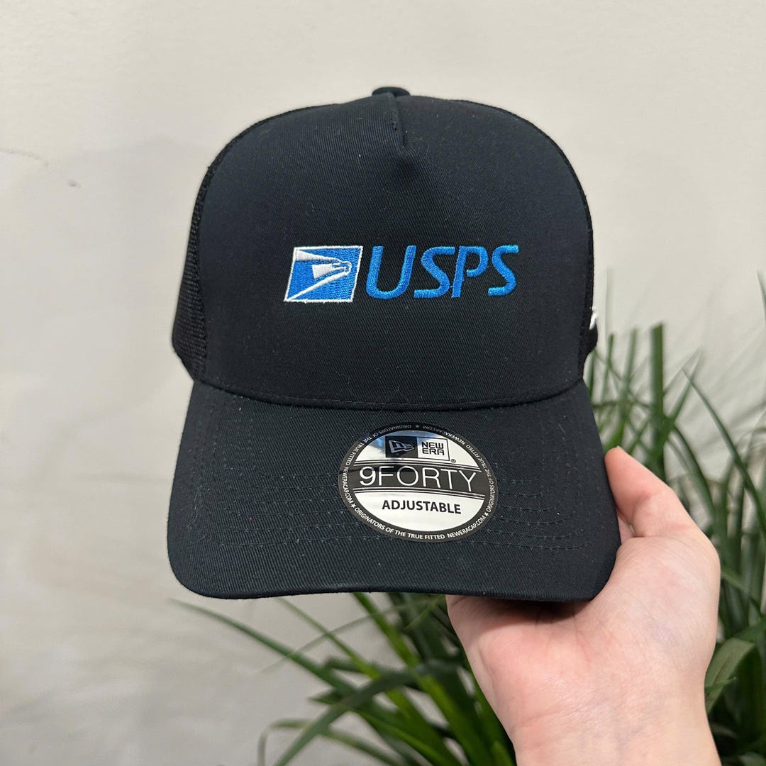 Vintage Style USPS Trucker Hat - Retro Postal Service Mesh Back Cap ...