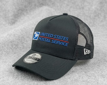USPS Logo Trucker Hat - Distressed Retro Postal Service Cap - Gift for Mail Carrier