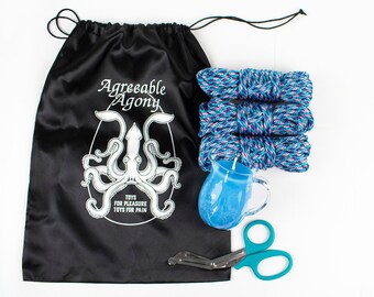 Kit de démarrage de cire chaude et corde de bondage – Pichet bougie + corde MFP + cisailles avec sac de rangement