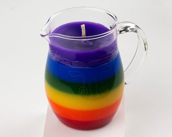 Rainbow in a Jar Wax Play Candle - Low Temp - Kink candles - Unscented Bondage Candle - Pitcher Candle