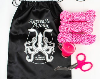 Kit débutant bondage et cire - Corde et mini bougie avec sac de rangement et cisailles de sécurité